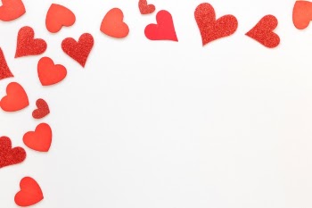 Red hearts frame for valentines Free Photo