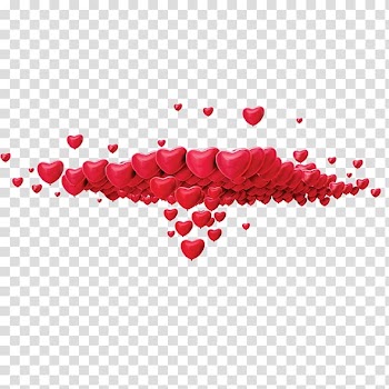 Red hearts illustration, Valentines Day Romance, Heart transparent background PNG clipart