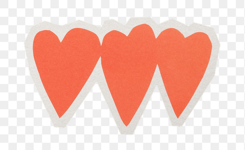 Red hearts png cute sticker, | Free PNG - rawpixel