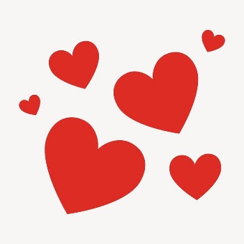 Red hearts sticker, Valentine's flat | Free PSD - rawpixel