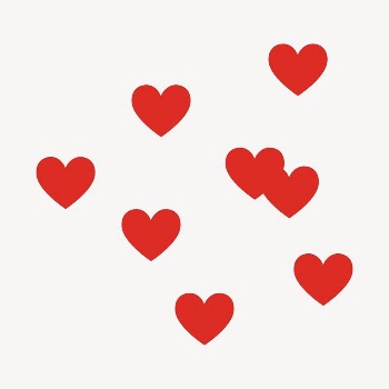 Red hearts sticker, Valentine's flat | Free Vector - rawpixel