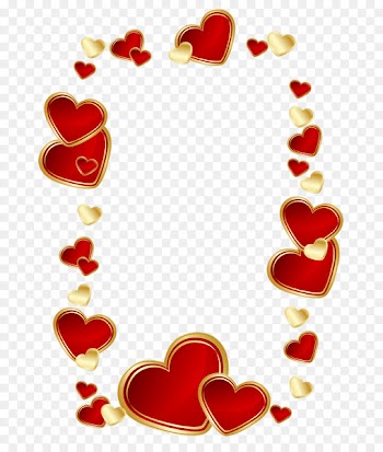 Red Hearts Valentine's Day Clip art - gold heart 