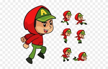 Red Hoodie Boy Game Sprites - 2d Character Hoodie