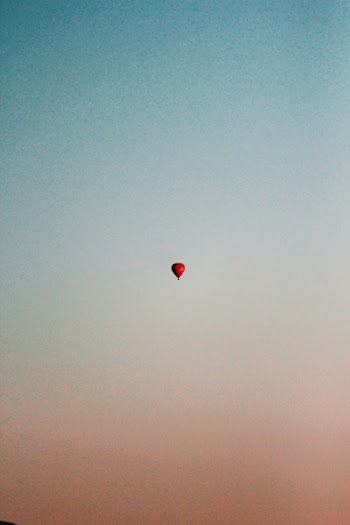 Red Hot Air Balloon on Sky
