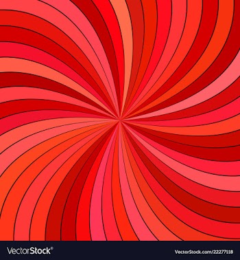 Red hypnotic abstract striped swirl background vector image