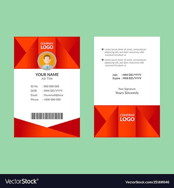 Red id card 08 vector image