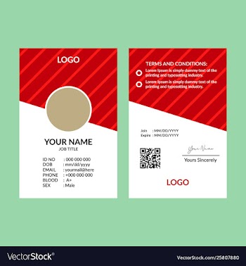 Red id card 18 vector image