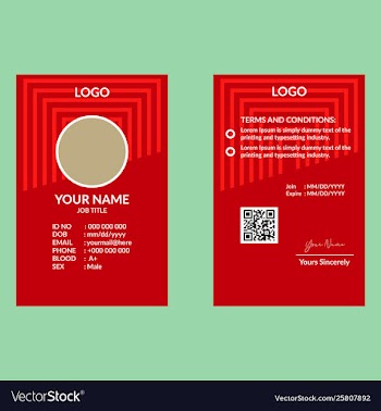 Red id card 19 vector image