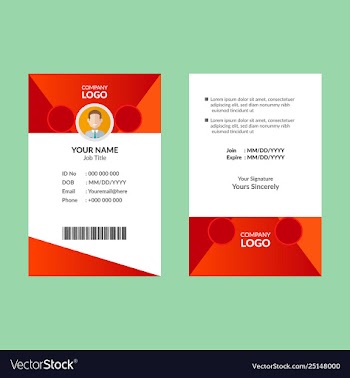 Red id card 20 vector image