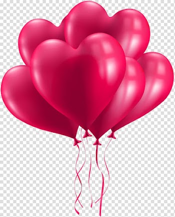 Red inflatable balloon, Birthday cake Wish Greeting card , Bunch of Heart Balloons transparent background PNG clipart