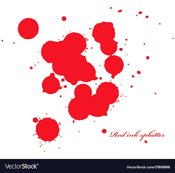 Red ink splatter on white vector image