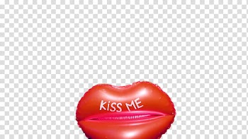 , red Kiss Me lips balloon transparent background PNG clipart