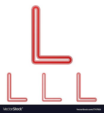 Red l letter logo design set vector image