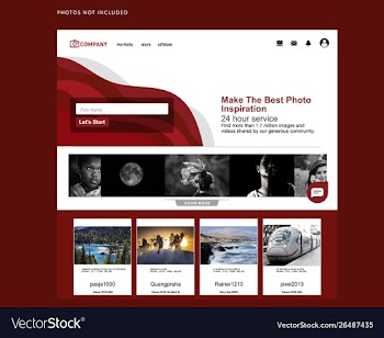 Red landing page vector image