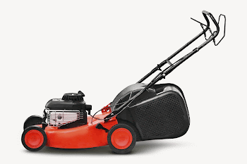 Red lawn mower collage element, | Free PSD - rawpixel