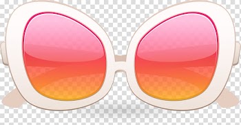 Red lens sunglasses with white frames art, Sunglasses Goggles, Sunglasses transparent background PNG clipart