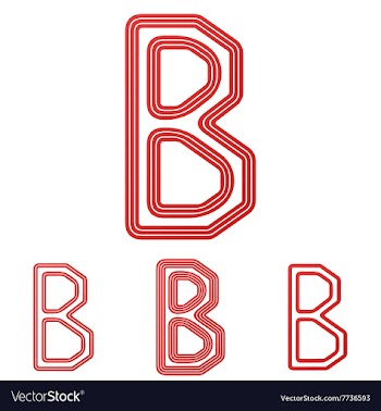 Red letter b logo design set vector image