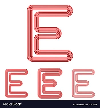 Red letter e logo design set vector image
