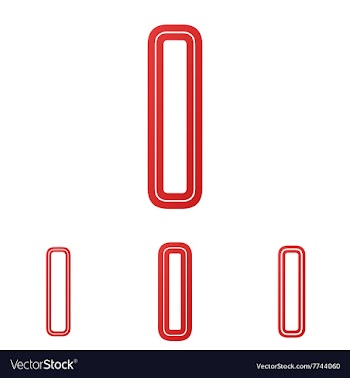 Red letter i logo design set vector image