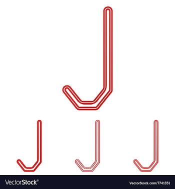 Red letter j logo design set vector image
