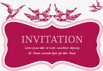 Red Letters Painted Bird Border Shading, Bird Vector, Border ...