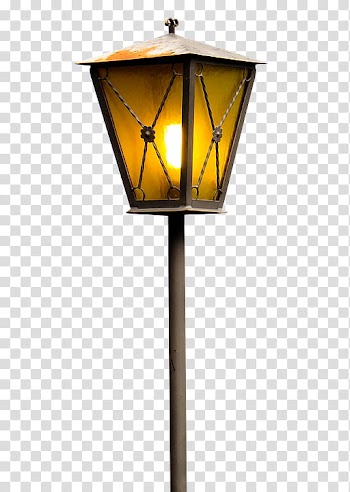 Red , lighted brown and yellow lamp post transparent background PNG clipart