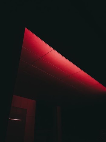 red lightened ceiling