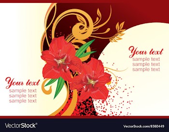 Red Lily Design with Text Space vector image