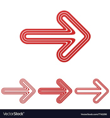 Red line arrow logo design set vector image