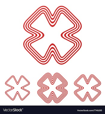 Red line brand logo design set vector image