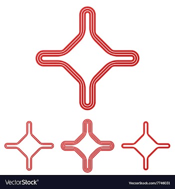 Red line corporate logo design set vector image