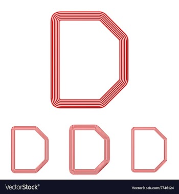 Red line d logo design set vector image