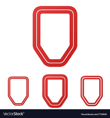 Red line defense logo design set vector image