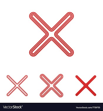 Red line delete logo design set vector image