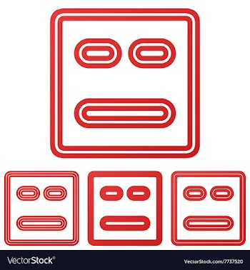 Red line face logo design set vector image