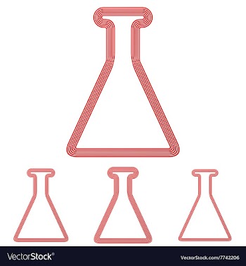 Red line lab logo design set vector image