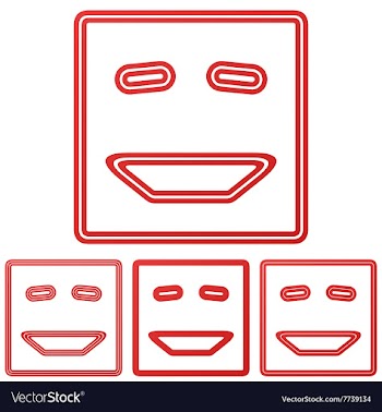Red line laugh logo design set vector image