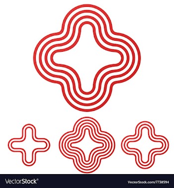 Red line plus logo design set vector image