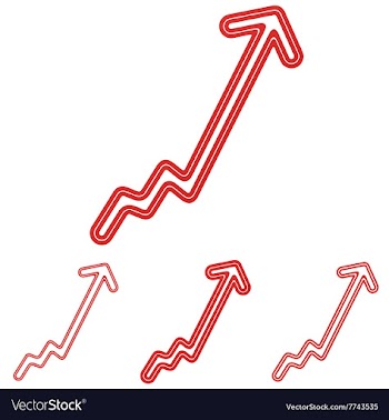 Red line progress logo design set vector image