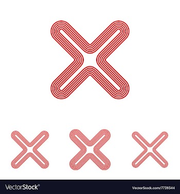 Red line reject logo design set vector image