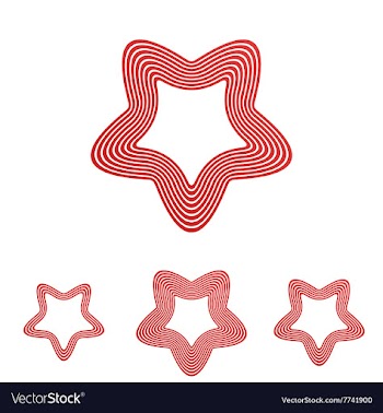 Red line Satan star logo design set vector image