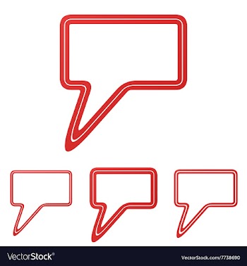 Red line speech bubble logo design set vector image