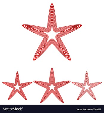 Red line star logo design set vector image