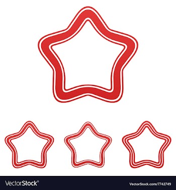 Red line star logo design set vector image