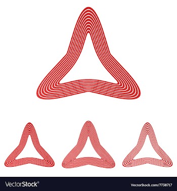 Red line triangle logo design set vector image