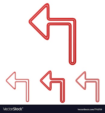 Red line turn arrow logo design set vector image