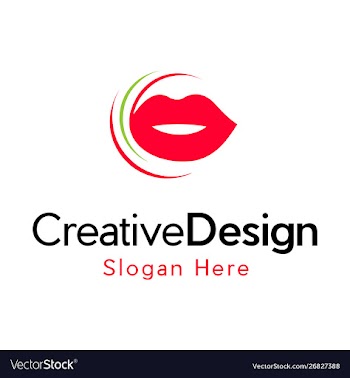 Red lips kissing creative business logo vector image