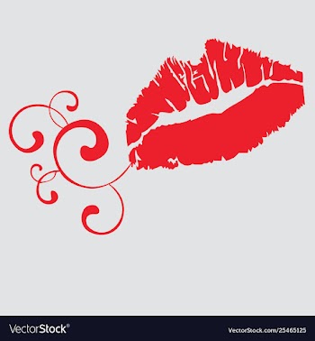 Red lips vector image