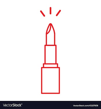 red lipstick line art icon