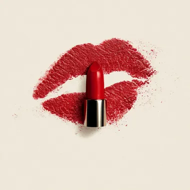 Red Lipstick Print on White Background Red Lipstick Print on White Background